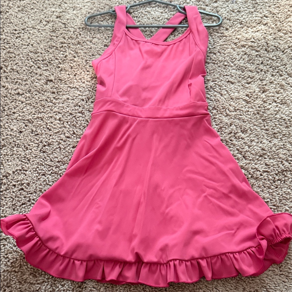 Vibrant Pink Kids Ruffle Dress